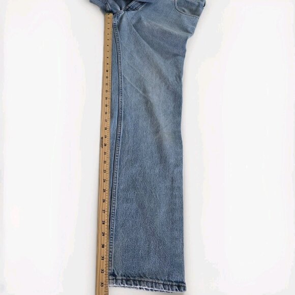 Blue Bay Jeans VTG Mens 34x34 (33) Blue Straight Leg Cotton Western Distressed - Picture 7 of 16
